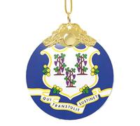 GaxfjRu Connecticut State Flag Xmas Home Decorations Ornaments, Hanging Christmas Tree Gift Pendant For Holiday Cheer