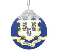 GaxfjRu Connecticut State Flag Xmas Home Decorations Ornaments, Hanging Christmas Tree Gift Pendant For Holiday Cheer
