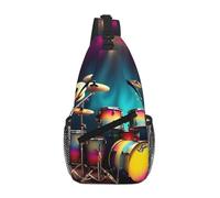 GaxfjRu Cool Drums Set print Small Sling Backpack Crossbody Sling Bag, Chest Bag Daypack Fanny Pack for Outdoors