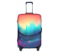 GaxfjRu Cool Music Sound Wave Printed Suitcase Skin, Durable Baggage Wrap, High Elasticity Travel Sleeve, for Suitcase Safety