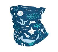 GaxfjRu Cute Blue Fish print Cooling Multi Use Neck Gaiter Men's and Women's Summer Face Mask for Working, Running Sports