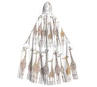 GaxfjRu Cute Cartoon Funny Giraffes Hooded Cloak - Halloween Short Medieval with Hood Full Length Hooded Halloween Costume for Women Men Black