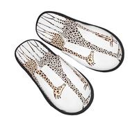 GaxfjRu Cute Cartoon Funny Giraffes Plush Winter Slippers for Indoor Use, Soft Warm House Slippers for Guests and Home Comfort Unisex, Black, 5