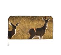GaxfjRu Cute Deers Print Small Leather Wallet for Women, Ladies Credit Card Holder Women's Pocket Purse