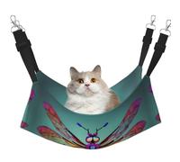 GaxfjRu Cute Dragonfly Pattern Adjustable Cat Bed Hammock Perch For Window, Cozy Velvet Pet Sleeper And Lounge For Kittens