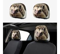 GaxfjRu Cute hedgehog Headrest Cover for Car - Set of 2, Slip-Resistant, Elastic Fabric, All-Season Car Accessories