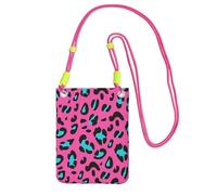 GaxfjRu Cute Leopard Print Cell Phone Bag Use for Running Walking Hiking and Biking, Mini Crossbody Bag with Wristlet Strap, Fuchusia, One Size