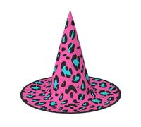 GaxfjRu Cute Leopard Print Witch Hat For Women, Cute Halloween Costume Accessories, Adult Witches Hat With,Cosplay & Dress Up