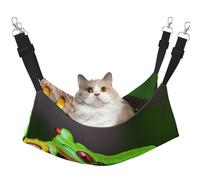 GaxfjRu Cute Red Eyes Tree Frogs Adjustable Cat Bed Hammock Perch For Window, Cozy Velvet Pet Sleeper And Lounge For Kittens