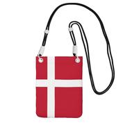 GaxfjRu Danish flag Print Cell Phone Bag Use for Running Walking Hiking and Biking, Mini Crossbody Bag with Wristlet Strap, Black, One Size