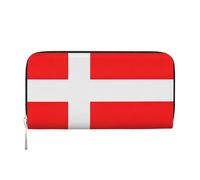 GaxfjRu Denmark Danish Flag print Men's Vintage Look Leather Long Wallet Checkbook Wallets,Ladies Credit Card Holder