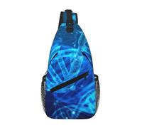 GaxfjRu DNA Chain Photo Crossbody Sling Bag Men Women, Casual Shoulder Backpack, Chest Daypack Satchel for Hiking Travel