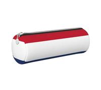 GaxfjRu Dutch flag Leather Zippered Fountain Ballpoint Rollerball Pens and Pencils Case Holder Pouch Grain Soft