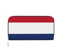 GaxfjRu Dutch flag print Men's Vintage Look Leather Long Wallet Checkbook Wallets,Ladies Credit Card Holder