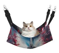 GaxfjRu Eiffel Tower Paris Painting Adjustable Cat Bed Hammock Perch For Window, Cozy Velvet Pet Sleeper And Lounge For Kittens