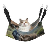 GaxfjRu Elephant And Baby Elephant Adjustable Cat Bed Hammock Perch For Window, Cozy Velvet Pet Sleeper And Lounge For Kittens