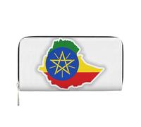 GaxfjRu Ethiopia Flag Map Print Small Leather Wallet for Women, Ladies Credit Card Holder Women's Pocket Purse