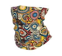 GaxfjRu Ethnic Circles Floral Pattern print Cooling Multi Use Neck Gaiter Men's and Women's Summer Face Mask for Working, Running Sports