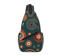 GaxfjRu Ethnic Circles Floral Pattern print Crossbody Bag for Women Men Sling Bag for Travel Hiking Crossbody Sling Backpack