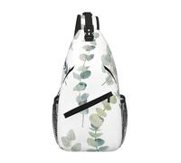 GaxfjRu Eucalyptus Leaves print Small Sling Backpack Crossbody Sling Bag, Chest Bag Daypack Fanny Pack for Outdoors