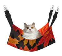 GaxfjRu Fall Red Leaves Adjustable Cat Bed Hammock Perch For Window, Cozy Velvet Pet Sleeper And Lounge For Kittens
