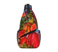 GaxfjRu Fall Red Leaves and Fruits print Crossbody Bag for Women Men Sling Bag for Travel Hiking Crossbody Sling Backpack