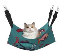 GaxfjRu Fish And Octopus Adjustable Cat Bed Hammock Perch For Window, Cozy Velvet Pet Sleeper And Lounge For Kittens