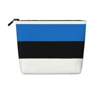 GaxfjRu Flag of Estonia print Travel Makeup Bag Toiletry Bag akeUp Purse Pouch with Zipper Makeup Organizer for Women, Black, One Size
