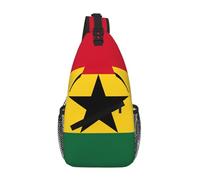 GaxfjRu Flag of Ghana Crossbody Sling Bag Men Women, Casual Shoulder Backpack, Chest Daypack Satchel for Hiking Travel
