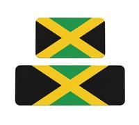 GaxfjRu Flag Of Jamaica Kitchen Mat 2 Pcs Kitchen Rug, Comfort Foam Rug For Kitchen, Floor Home, Office Non-Slip