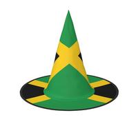 GaxfjRu Flag Of Jamaica Print Halloween Witch Hat, Witch Costume Accessory For Halloween Cosplay Party Holiday Decoration 3pcs