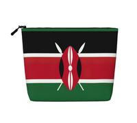GaxfjRu Flag of Kenya print Travel Makeup Bag Toiletry Bag akeUp Purse Pouch with Zipper Makeup Organizer for Women, Black, One Size