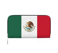 GaxfjRu Flag of Mexico print Men's Vintage Look Leather Long Wallet Checkbook Wallets,Ladies Credit Card Holder