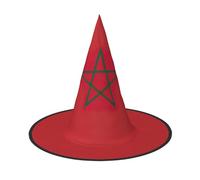 GaxfjRu Flag Of Morocco Print Halloween Witch Hat, Witch Costume Accessory For Halloween Cosplay Party Holiday Decoration 3pcs