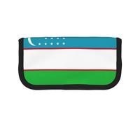 GaxfjRu Flag of The Republic of Uzbekistan Cute Dot Canvas Pencil Pouch Organized Storage for Picnics & Daily Use Makeup Pouch, Pencil Holder