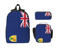GaxfjRu Flag of the Turks and Caicos Islands print Lightweight Bookbag,3Pcs Backpack School Backpack with Lunch Box and Pencil Pouch