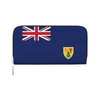 GaxfjRu Flag of the Turks and Caicos Islands print Men's Vintage Look Leather Long Wallet Checkbook Wallets,Ladies Credit Card Holder