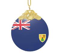 GaxfjRu Flag Of The Turks And Caicos Islands Xmas Home Decorations Ornaments, Hanging Christmas Tree Gift Pendant For Holiday Cheer