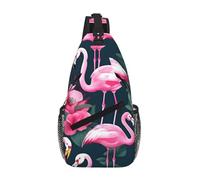 GaxfjRu Flamingo Floral Printed print Crossbody Bag for Women Men Sling Bag for Travel Hiking Crossbody Sling Backpack