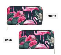 GaxfjRu Flamingo Floral Printed Print Small Leather Wallet for Women, Ladies Credit Card Holder Women's Pocket Purse