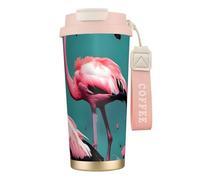 GaxfjRu Flamingo Flowers 20 Oz with Lid, Vacuum Insulated Stainless Steel Coffee Mug, Tumbler for Hot and Cold Drinks