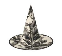 GaxfjRu Floral Herbs Botanical Pattern Print Halloween Witch Hat, Witch Costume Accessory For Halloween Cosplay Party Holiday Decoration 3pcs