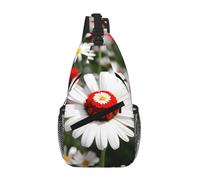 GaxfjRu Flower and White Daisy print Crossbody Bag for Women Men Sling Bag for Travel Hiking Crossbody Sling Backpack