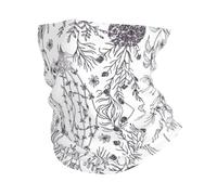 GaxfjRu Flowering Herbs and Herbaceous Plants print Cooling Multi Use Neck Gaiter Men's and Women's Summer Face Mask for Working, Running Sports