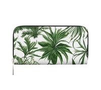 GaxfjRu Flowering Herbs and Herbaceous Plants print Men's Vintage Look Leather Long Wallet Checkbook Wallets,Ladies Credit Card Holder