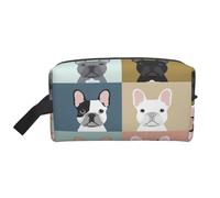 GaxfjRu French Bulldog Print Travel Cosmetic Bag Organizer Large Makeup Bag for Women Cosmetic Toiletry Accessories, White, One Size, White, Taglia Unica