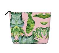 GaxfjRu Fresh banana leaves print Travel Makeup Bag Toiletry Bag akeUp Purse Pouch with Zipper Makeup Organizer for Women, Black, One Size