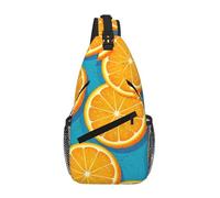 GaxfjRu Fresh Orange Fruit Crossbody Sling Bag Men Women, Casual Shoulder Backpack, Chest Daypack Satchel for Hiking Travel