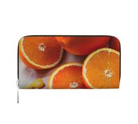 GaxfjRu Fresh Orange Fruit Print Small Leather Wallet for Women, Ladies Credit Card Holder Women's Pocket Purse