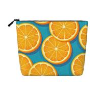 GaxfjRu Fresh Orange Fruit print Travel Makeup Bag Toiletry Bag akeUp Purse Pouch with Zipper Makeup Organizer for Women, Black, One Size